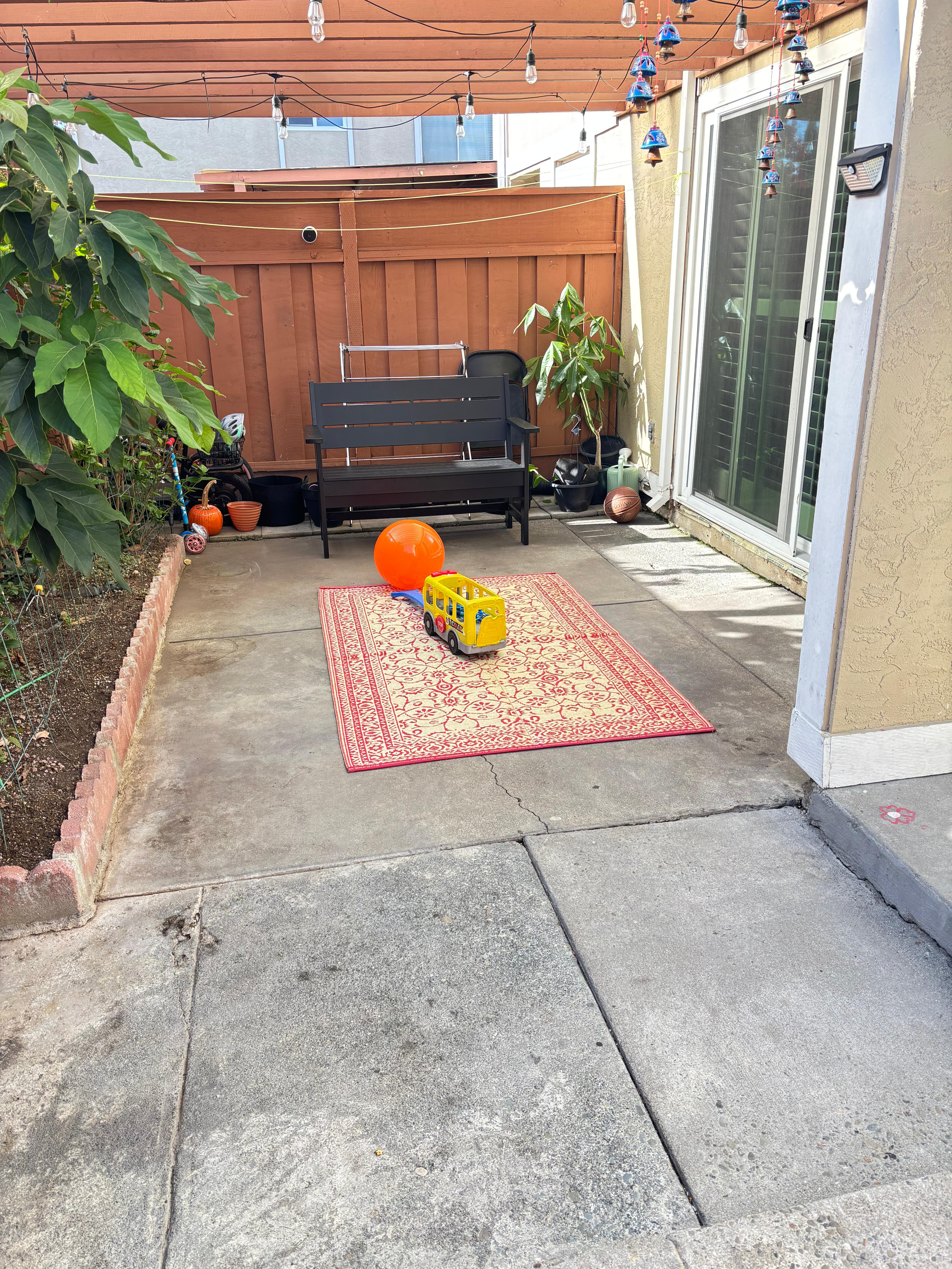 Outdoor patio space at Devi Daycare